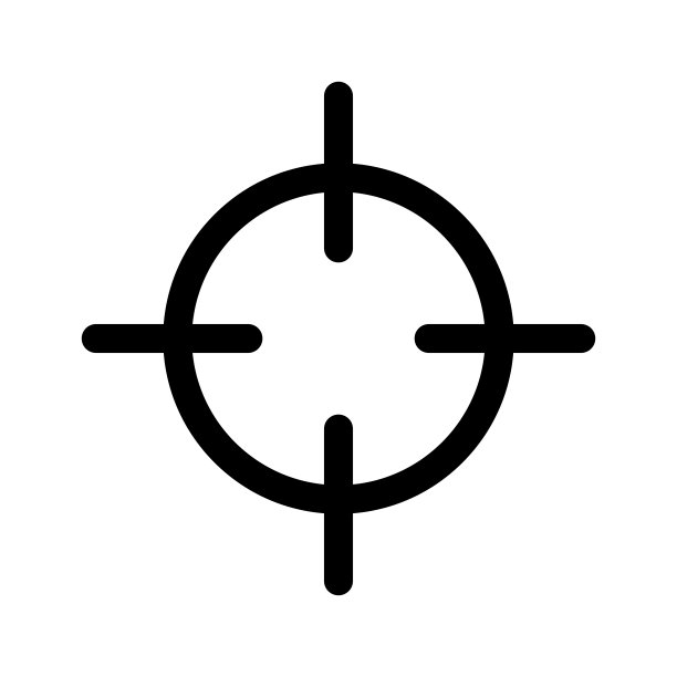 简单的目标图标。枪的景象。向量。图片下载