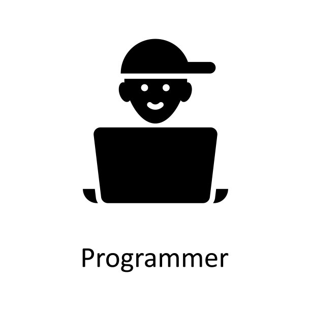 程序员矢量固体图标设计插图。杂项符号在白色背景EPS 10文件图片下载