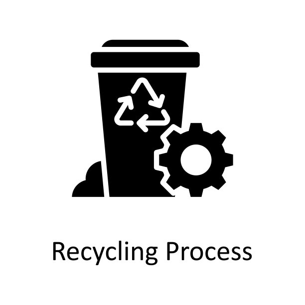 回收过程矢量固体图标设计插图。杂项符号在白色背景EPS 10文件图片下载