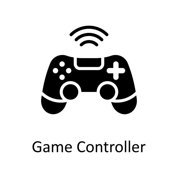 游戏控制器矢量固体图标设计插图。杂项符号在白色背景EPS 10文件图片下载