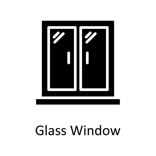 玻璃窗口矢量立体图标设计插图。杂项符号在白色背景EPS 10文件图片下载