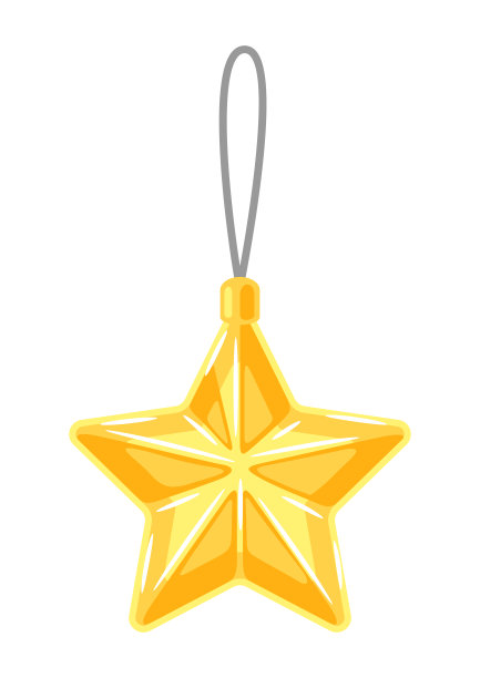 悬挂的星星的插图。圣诞快乐，新年装饰快乐。图片下载