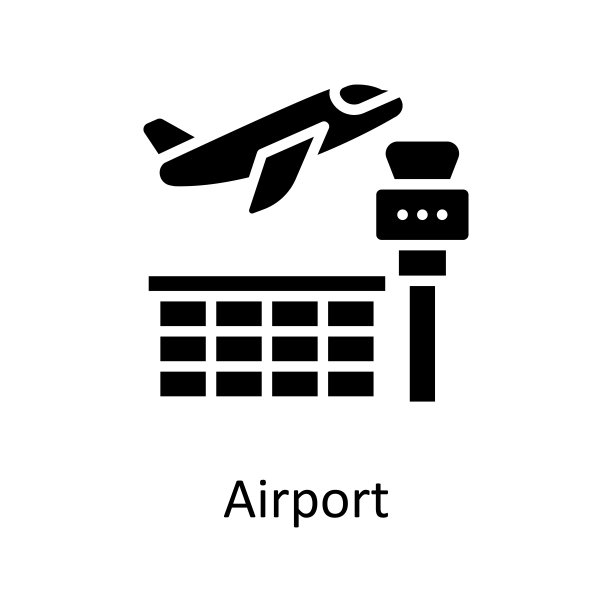 机场矢量立体图标设计插图。杂项符号在白色背景EPS 10文件图片下载