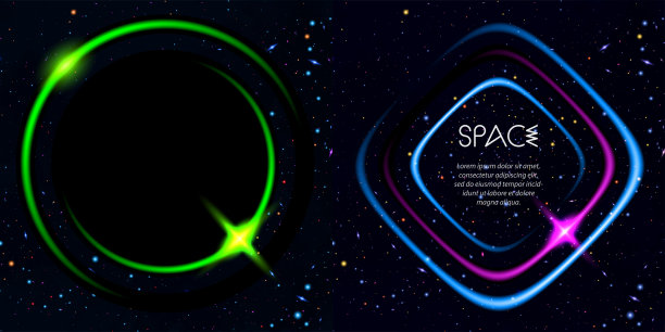 一组抽象背景与发光旋转背景。能量流。图片下载