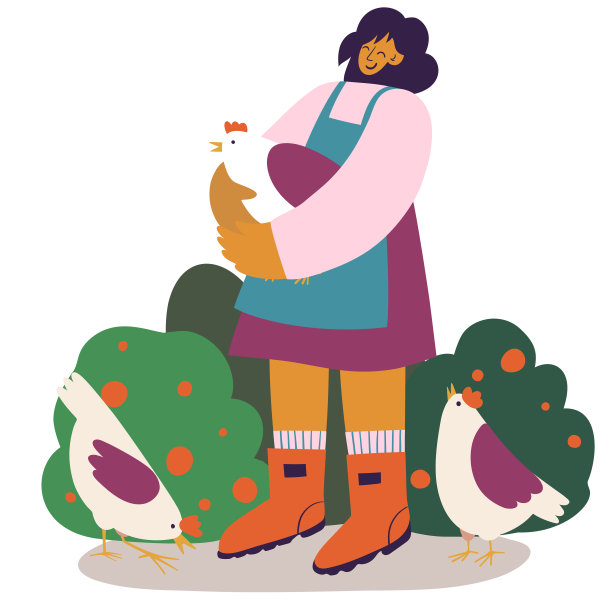 养鸡的农妇图片下载