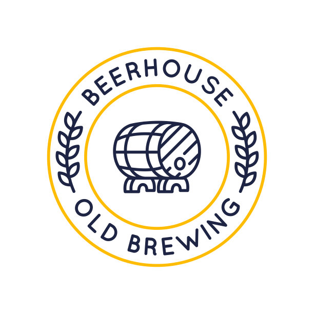 啤酒屋的标志。圆形图标与木桶设计的啤酒屋，酒吧，啤酒厂，啤酒商店。矢量图图片下载