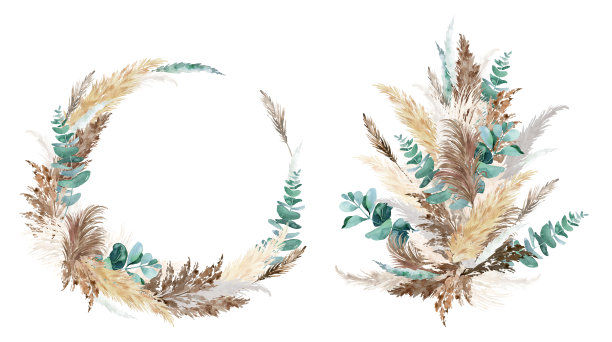 潘帕斯草原波西米亚插图图片下载