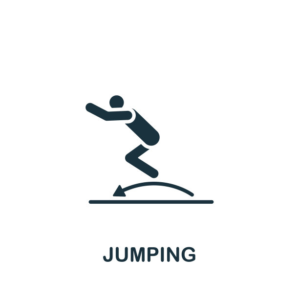 跳跃图标单色简单的健身图标为图片下载