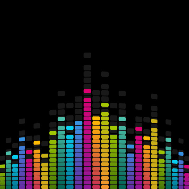 生动的声波几何立体图音乐图片下载