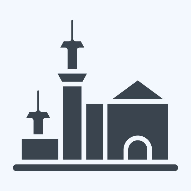 图标的城堡。适合教育符号。字形风格。简单的设计可编辑。设计模板向量。简单的说明图片下载