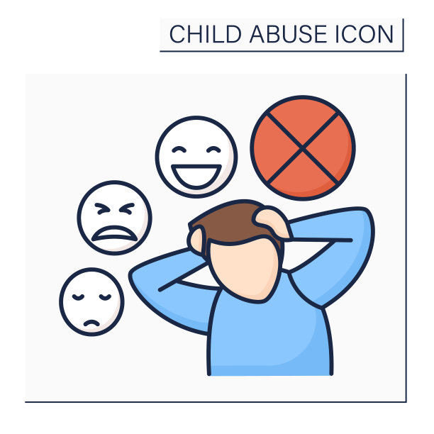 精神疾病彩色图标图片下载