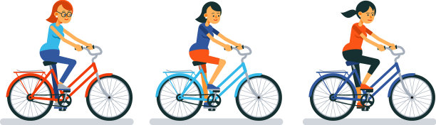 女人在自行车图片下载