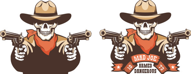 拿着枪的西部牛仔土匪图片下载