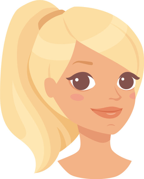 漂亮女人的性格脸与金发在图片下载