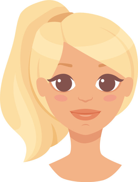 漂亮女人的性格脸与金发在图片下载