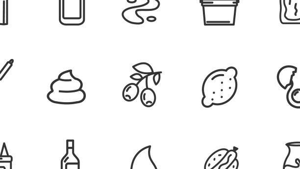 蛋黄酱标志细线图标集图片下载