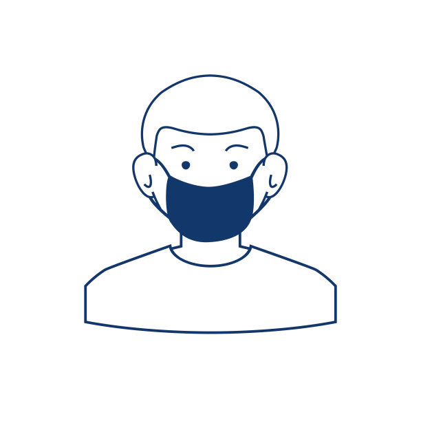 戴医用口罩的人图标矢量图片下载