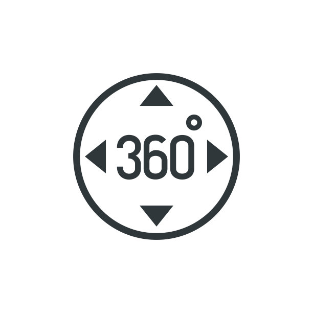 矢量360度查看图标线条样式图片下载