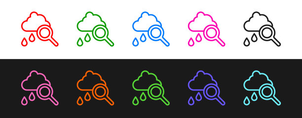 设置线云与雨图标隔离在黑色图片下载