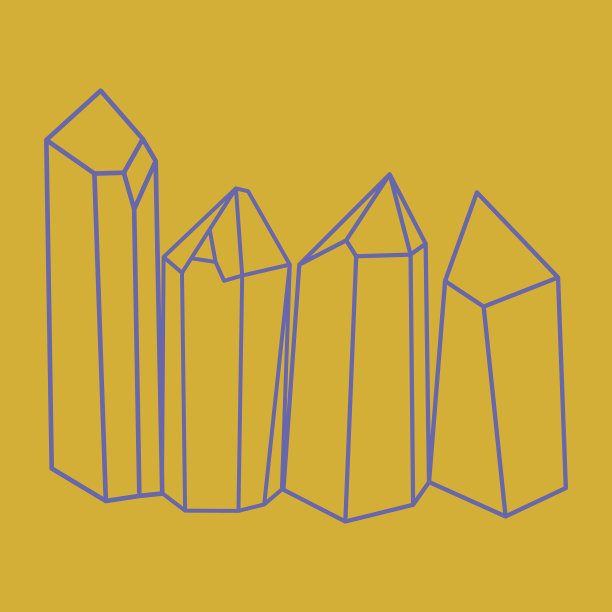 极简水晶轮廓图标设置线性标志图片下载