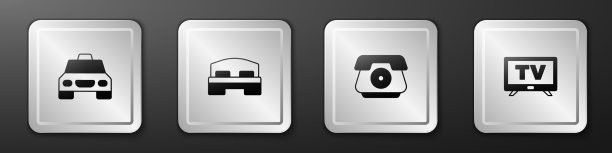 设置出租车、酒店客房、床、电话、听筒图片下载