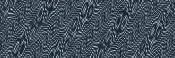 用线性云纹制作的抽象矢量背景，op艺术效果超现实的纹理，声音和音乐的波浪主题，黑白网格抽象。图片下载