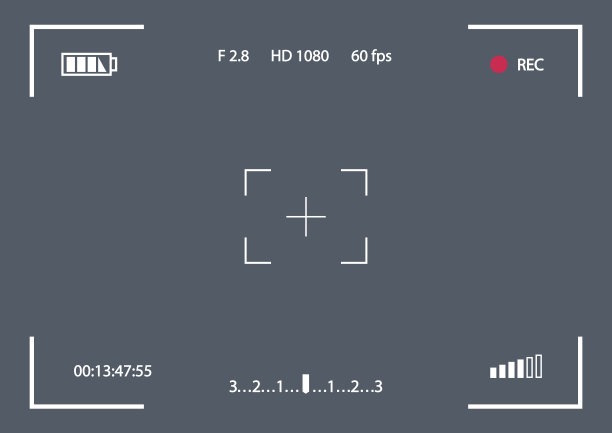 摄像机的矢量记录帧模板图片下载