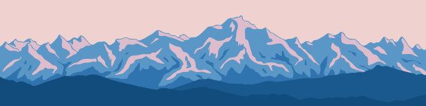 山景矢量绘制，全景图，在山间旅行图片下载