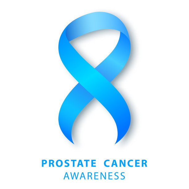 前列腺癌意识。蓝色的丝带。心健康图片下载