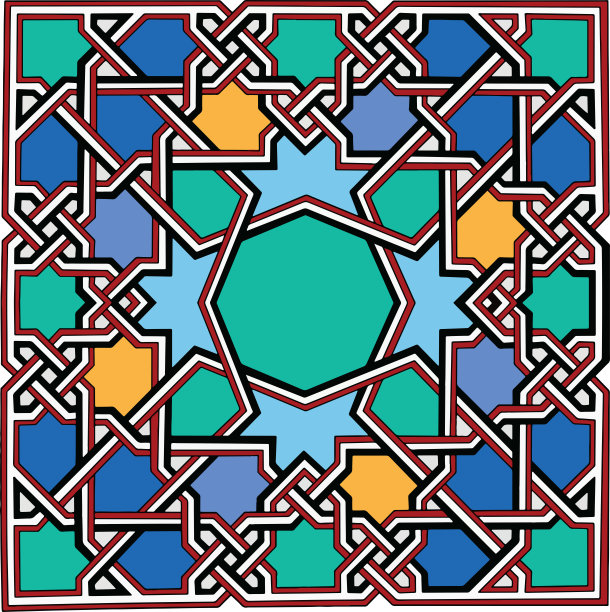 伊斯兰几何图案。马穆鲁克时代。中世纪开罗。矢量插图。图片下载