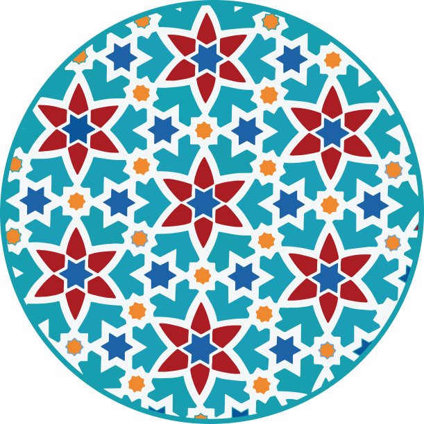 伊斯兰装饰的可变颜色矢量插图。图片下载
