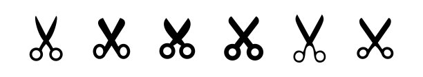 剪刀图标集。简单的象形图。孤立。图片下载