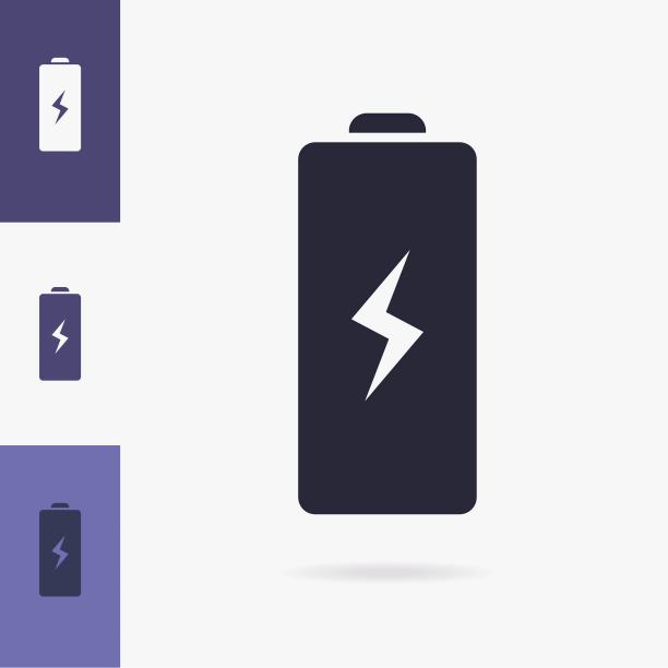 电池矢量符号孤立的背景图片下载