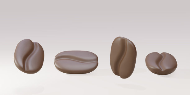 3d设置咖啡豆。矢量插图。图片下载