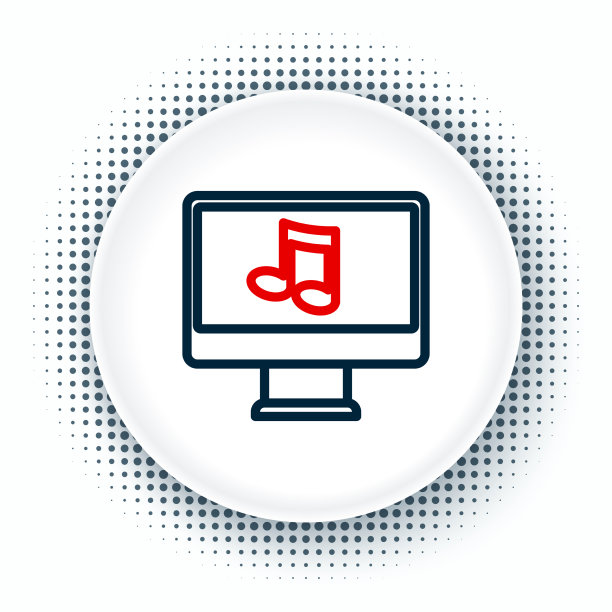 在屏幕上显示音乐音符符号的线计算机图片下载