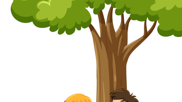 男孩和女孩在白色背景上划着船图片下载