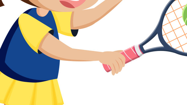 可爱的女孩网球运动员卡通图片下载