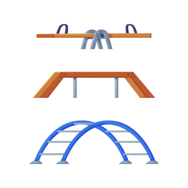 有木制跷跷板或跷跷板的游乐场设备图片下载