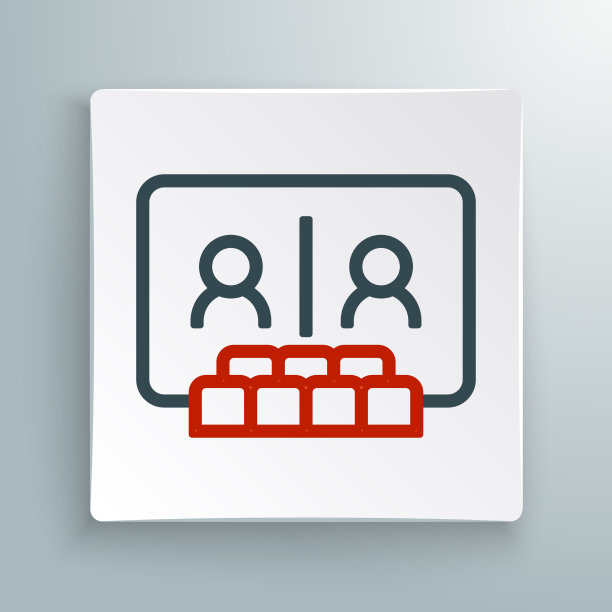 线视频聊天会议图标隔离在白色图片下载