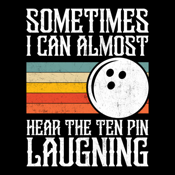 有趣的保龄球复古复古的保龄球t恤设计图片下载