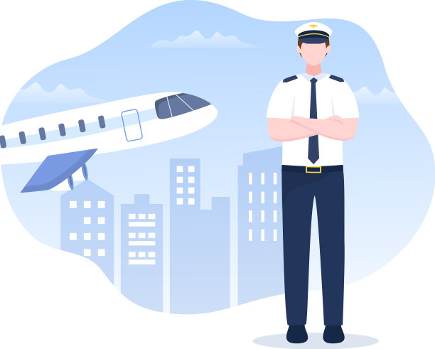 飞行员卡通与飞机空姐城市或图片下载