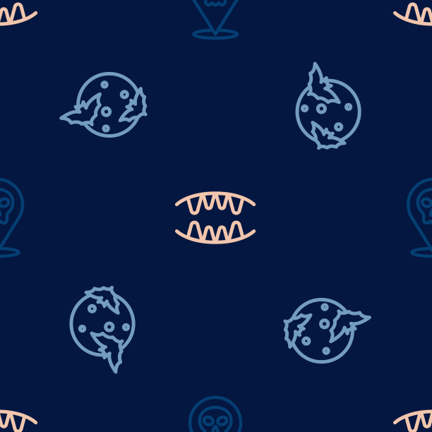 骷髅头，月亮，星星，还有吸血鬼的牙齿图片下载