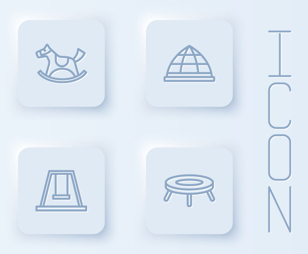 设置线马在马鞍秋千操场图片下载