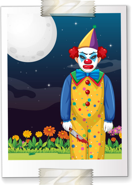 一张令人毛骨悚然的小丑照片图片下载