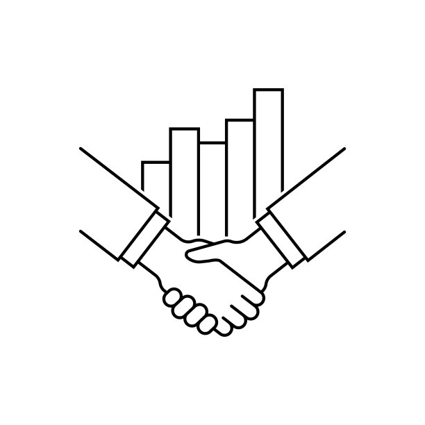 细线握手与图形增长图片下载