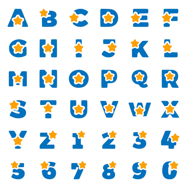 一组带有星号的字母和数字图片下载
