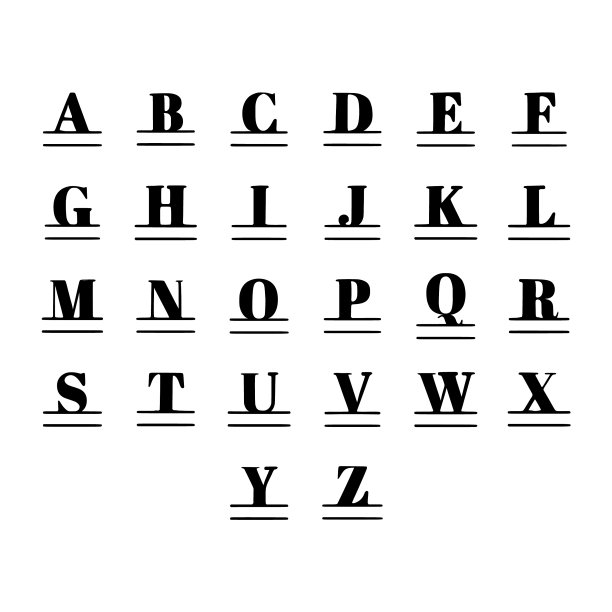 一套个性化的字母组合孤立在白色图片下载