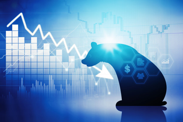 熊市剪影与下跌的股市图图片下载