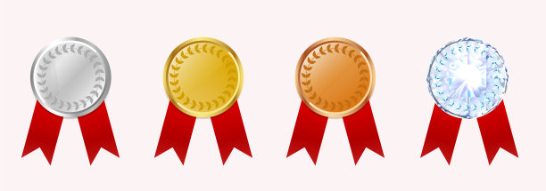 套金、银、铜圆形空奖牌图片下载