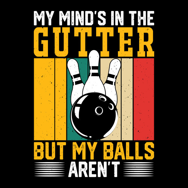 有趣的保龄球复古复古的保龄球t恤设计图片下载